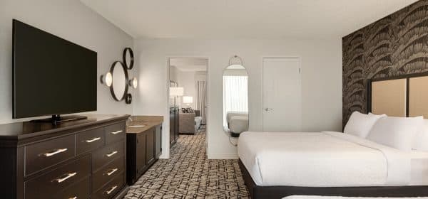 Embassy Suites two-room suite bedroom